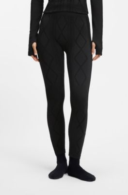 BOSS Ski jersey-knit base layer leggings, Black