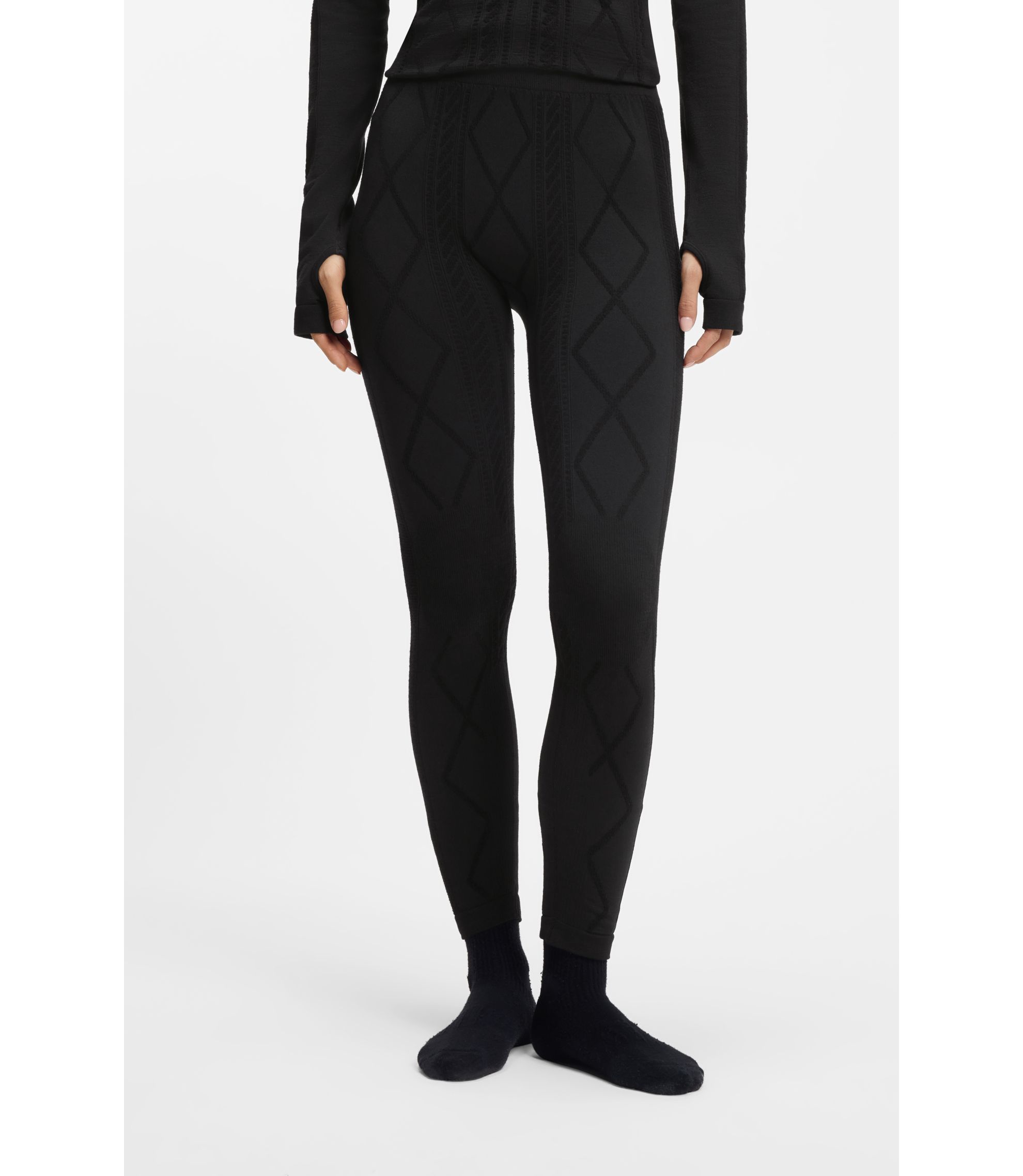 BOSS Ski Baselayer-Leggins aus Jersey-Strick