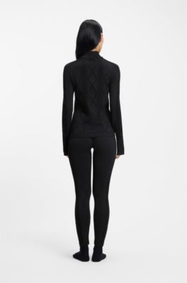Leggings interiores BOSS Esqu&iacute; de punto, Negro