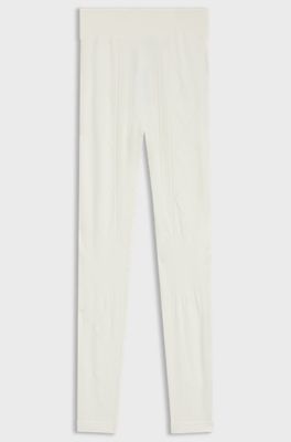 BOSS Ski Baselayer-Leggins aus Jersey-Strick, Wei&szlig;