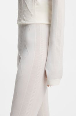 BOSS Ski jersey-knit base layer leggings, Natural