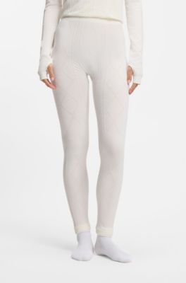 BOSS Ski jersey-knit base layer leggings, Natural