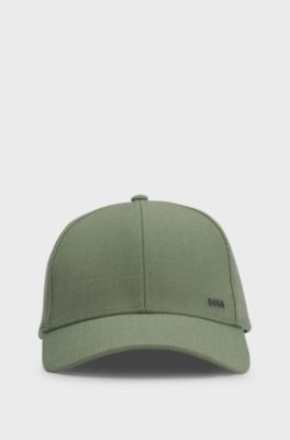 Knitted-piqu&eacute; cap with logo patch, Green