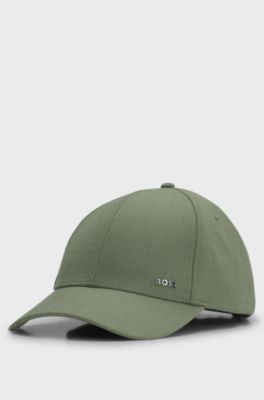 Knitted-piqu&eacute; cap with logo patch, Green