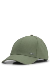 Knitted-piqué cap with logo patch, Green