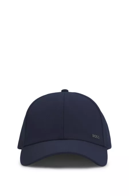 Knitted-piqué cap with logo patch