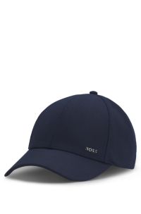 Knitted-piqué cap with logo patch, Dark Blue