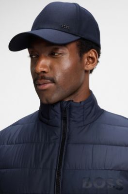 Knitted-piqu&eacute; cap with logo patch, Dark Blue