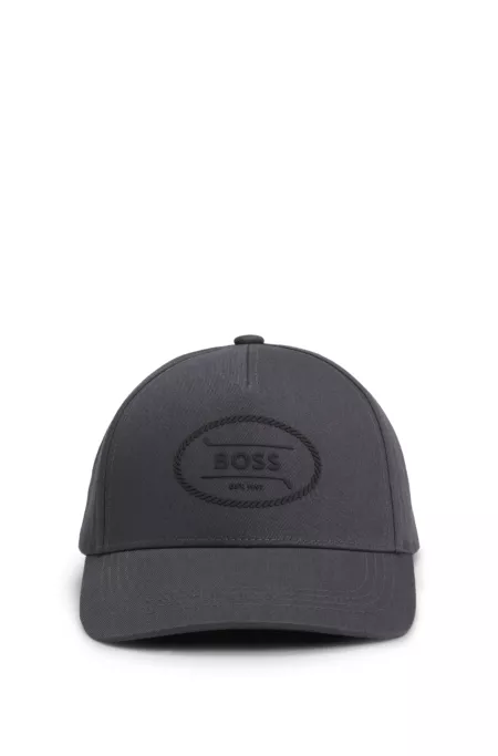 Cotton-twill cap with golf logo print