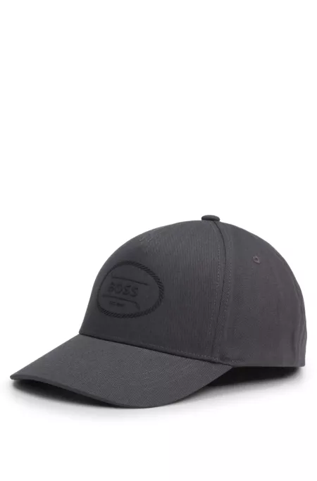 Cotton-twill cap with golf logo print