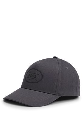Cotton-twill cap with golf logo print