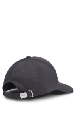 Cotton-twill cap with golf logo print, Dark Grey