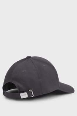 Cotton-twill cap with golf logo print, Dark Grey