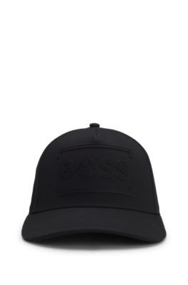 Cotton-twill cap with tennis-inspired logo artwork, Black