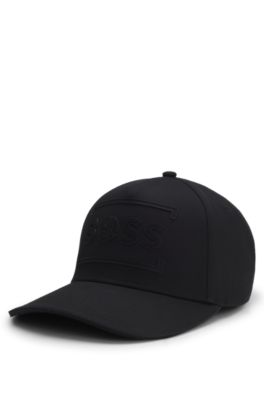 Cotton-twill cap with tennis-inspired logo artwork, Black