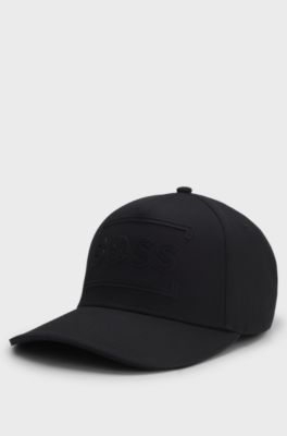 Casquette en twill de coton avec logo artistique d&rsquo;inspiration tennis, Noir