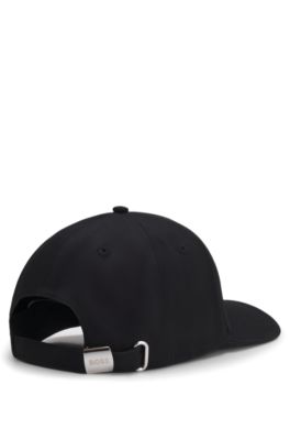 Cotton-twill cap with tennis-inspired logo artwork, Black