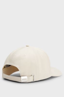 Cotton-twill cap with tennis-inspired logo artwork, Natural