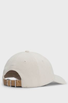 Cap in baby corduroy with Double B monogram, White