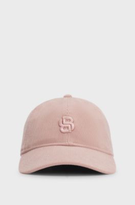 Cap in baby corduroy with Double B monogram, light pink