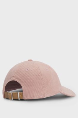 Cap in baby corduroy with Double B monogram, light pink