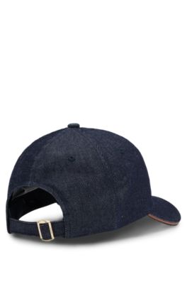 Cotton-denim cap with Double B monogram, Dark Blue