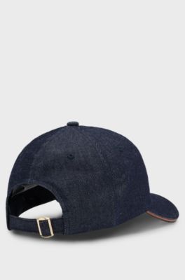 Cotton-denim cap with Double B monogram, Dark Blue