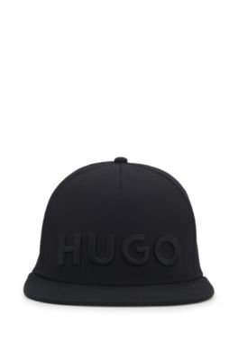 Stretch-cotton cap with embroidered logo, Black
