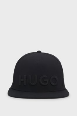 Stretch-cotton cap with embroidered logo, Black