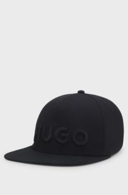 Stretch-cotton cap with embroidered logo, Black