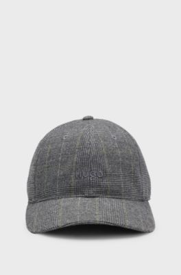 Twill cap with embroidered crest logo, Grey Patterned