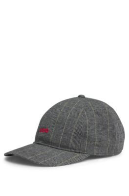 HUGO - Twill cap with embroidered crest logo - Grey Patterned