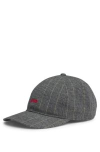Twill cap with embroidered crest logo, Grey Patterned
