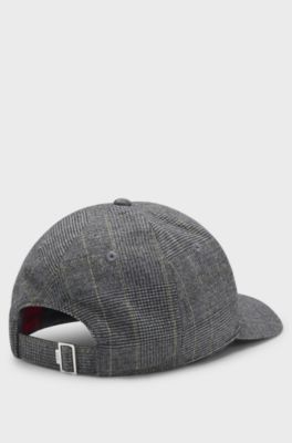 Twill cap with embroidered crest logo, Grey Patterned
