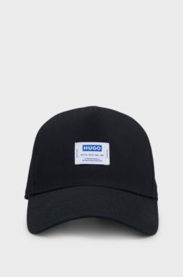 Cotton-twill cap with logo label, Black