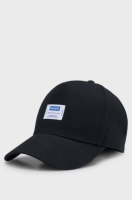 Cotton-twill cap with logo label, Black