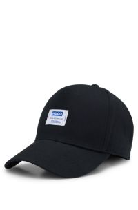 Cotton-twill cap with logo label, Black