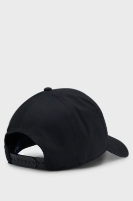 Cotton-twill cap with logo label, Black