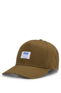 Cotton-twill cap with logo label, Khaki