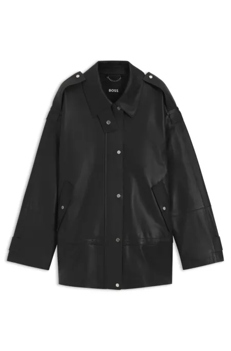 Lange Bikerjacke aus Leder