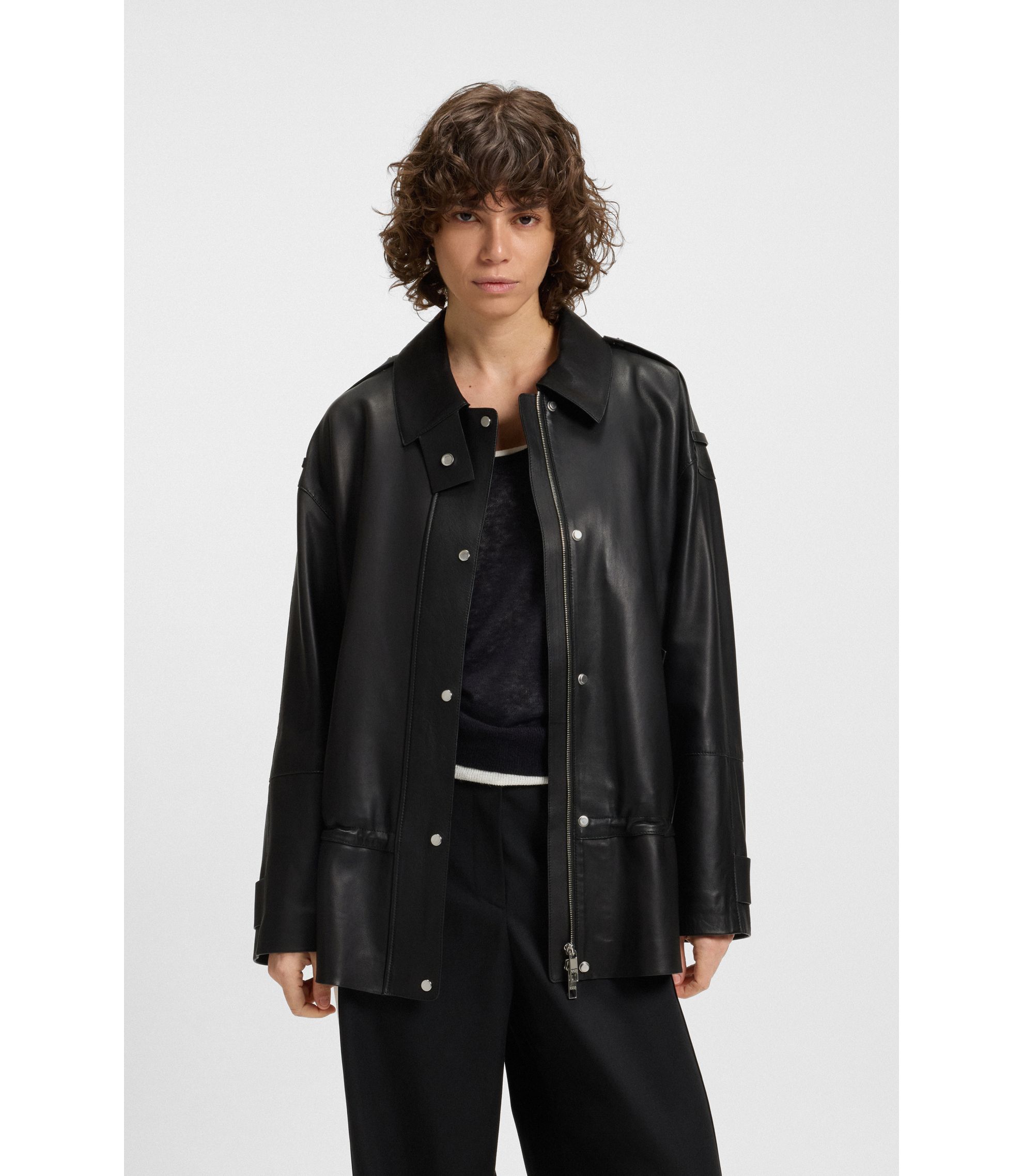hugo boss 黒リネン　バルスタージャケット HUGO BOSS デザイナーズジャケット メンズ用 | アビエーター