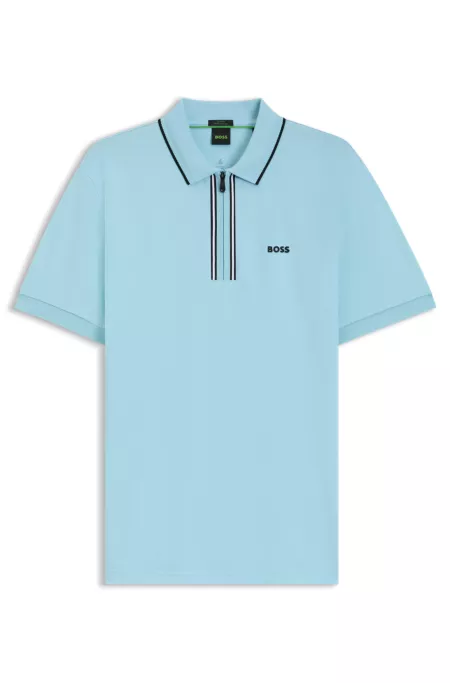 Slim-fit polo shirt in quick-dry stretch cotton