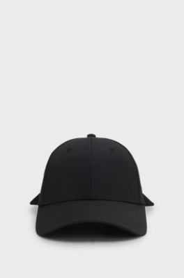 Logo-embroidered twill cap with bow closure, Black