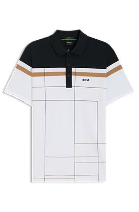 Slim-fit polo shirt in quick-dry stretch cotton
