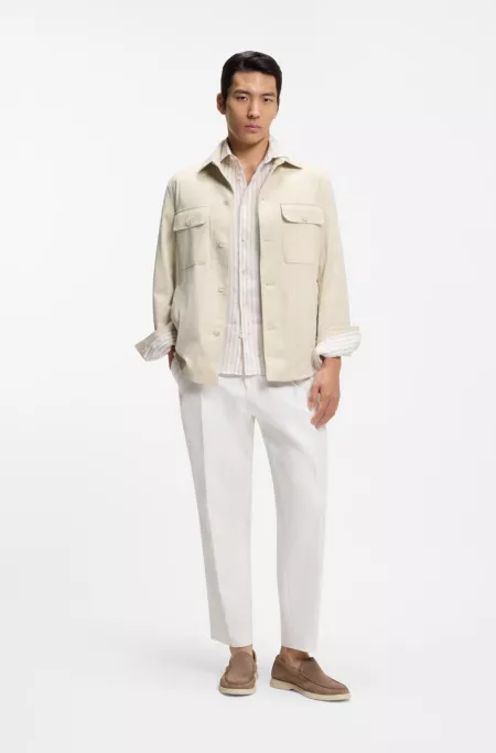 Relaxed-fit overshirt in stretch fabric