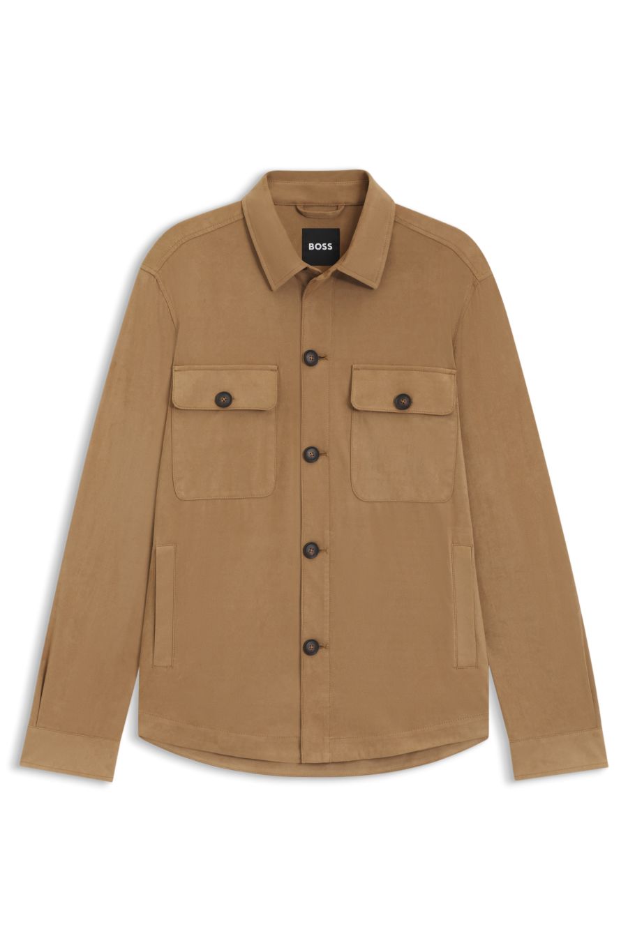 BOSS Carper Relaxed-Fit Overshirt — Beige