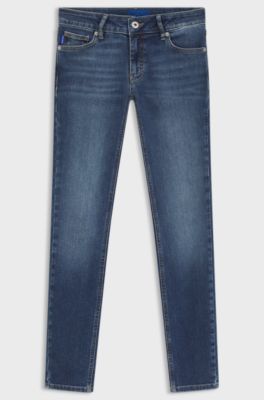 Skinny-fit jeans in quartz-blue power-stretch denim, Blue