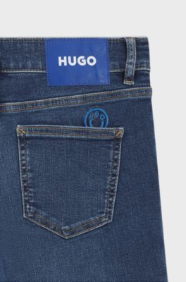 Skinny-fit jeans in quartz-blue power-stretch denim, Blue