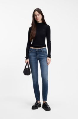 Skinny-fit jeans in quartz-blue power-stretch denim, Blue