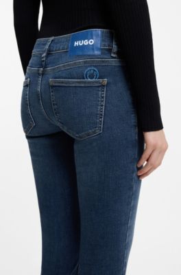 Skinny-fit jeans in quartz-blue power-stretch denim, Blue